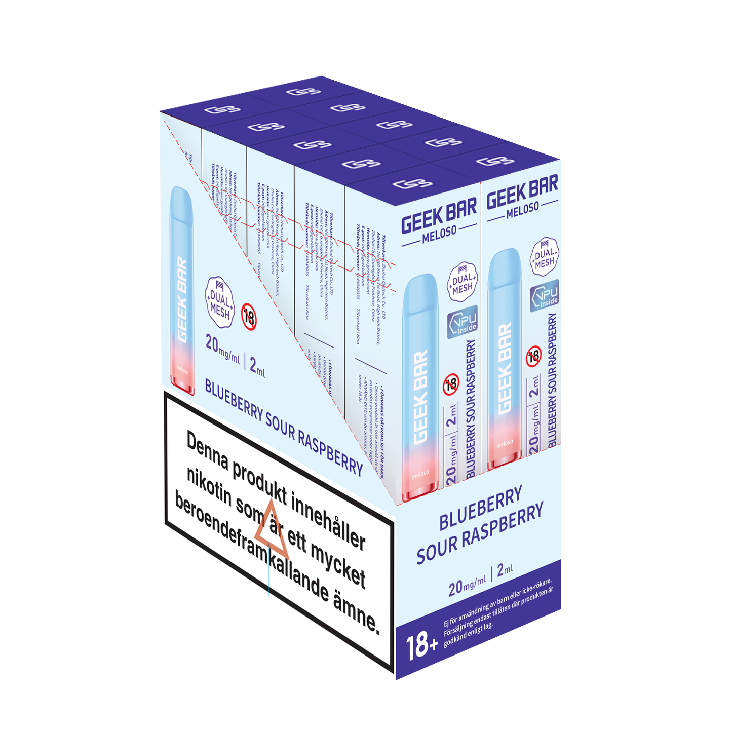 GEEK BAR Meloso-Blueberry Sour Rasberry (10-pack)