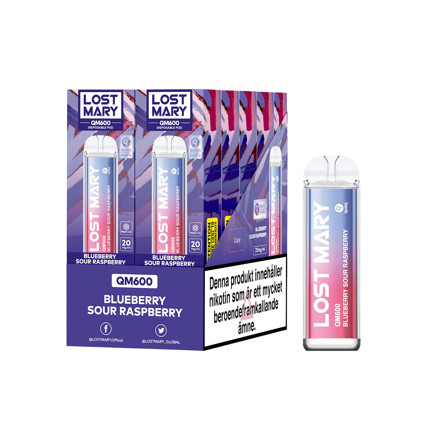 LOST MARY QM600-Blueberry Sour Raspberry (10-pack)