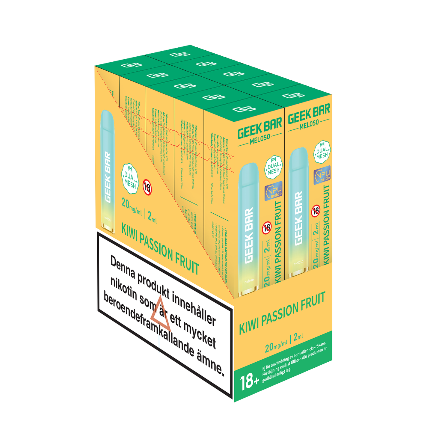 GEEK BAR Meloso-Kiwi Passion Fruit (10-pack)