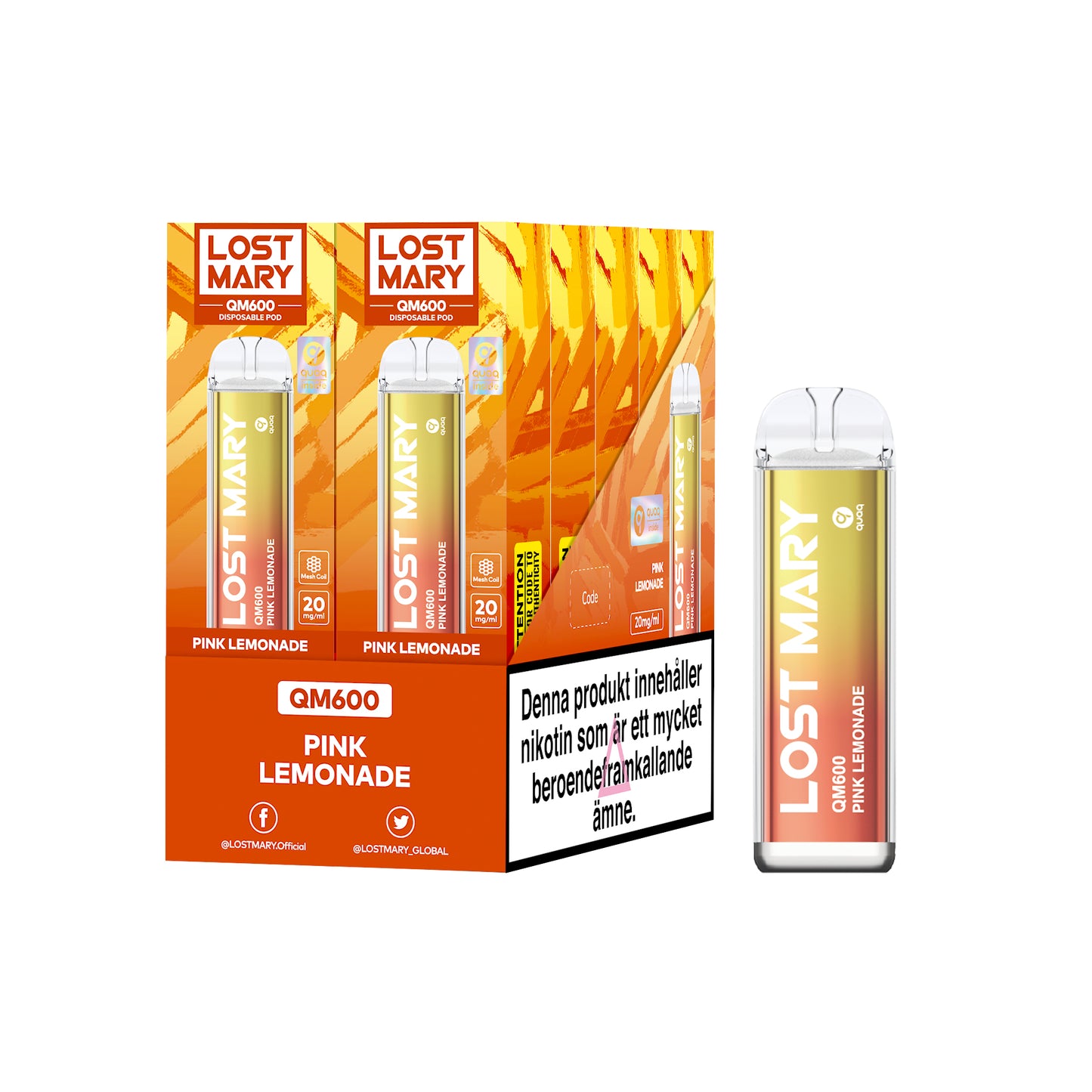 LOST MARY QM600-Pink Lemonade (10-pack)