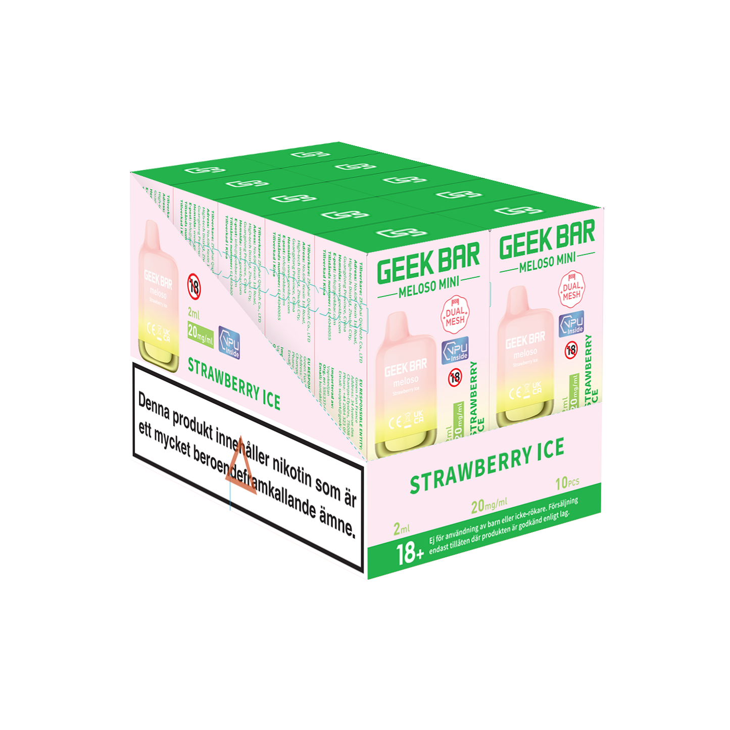 GEEK BAR Meloso Mini-Strawberry Ice (10-pack)