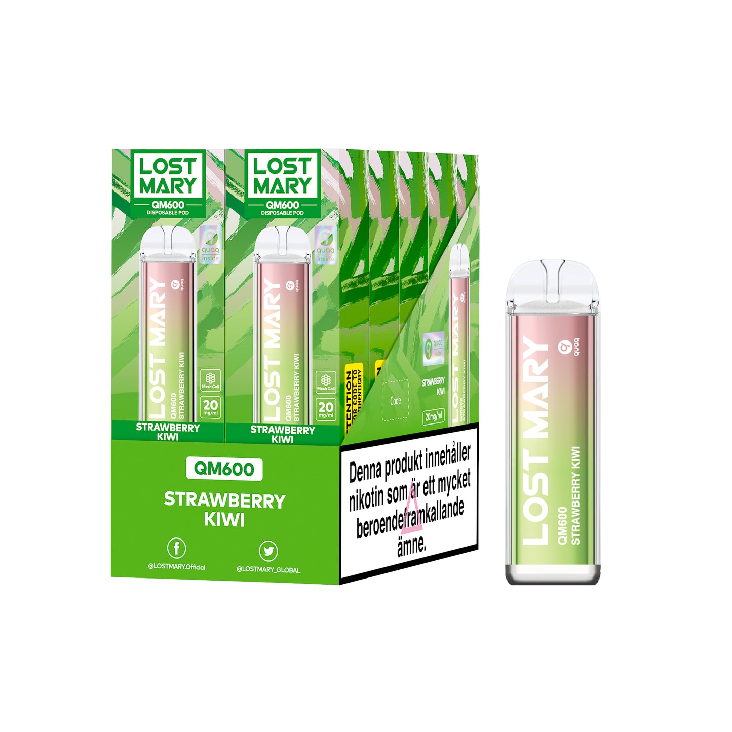 LOST MARY QM600-Strawberry Kiwi (10-pack)