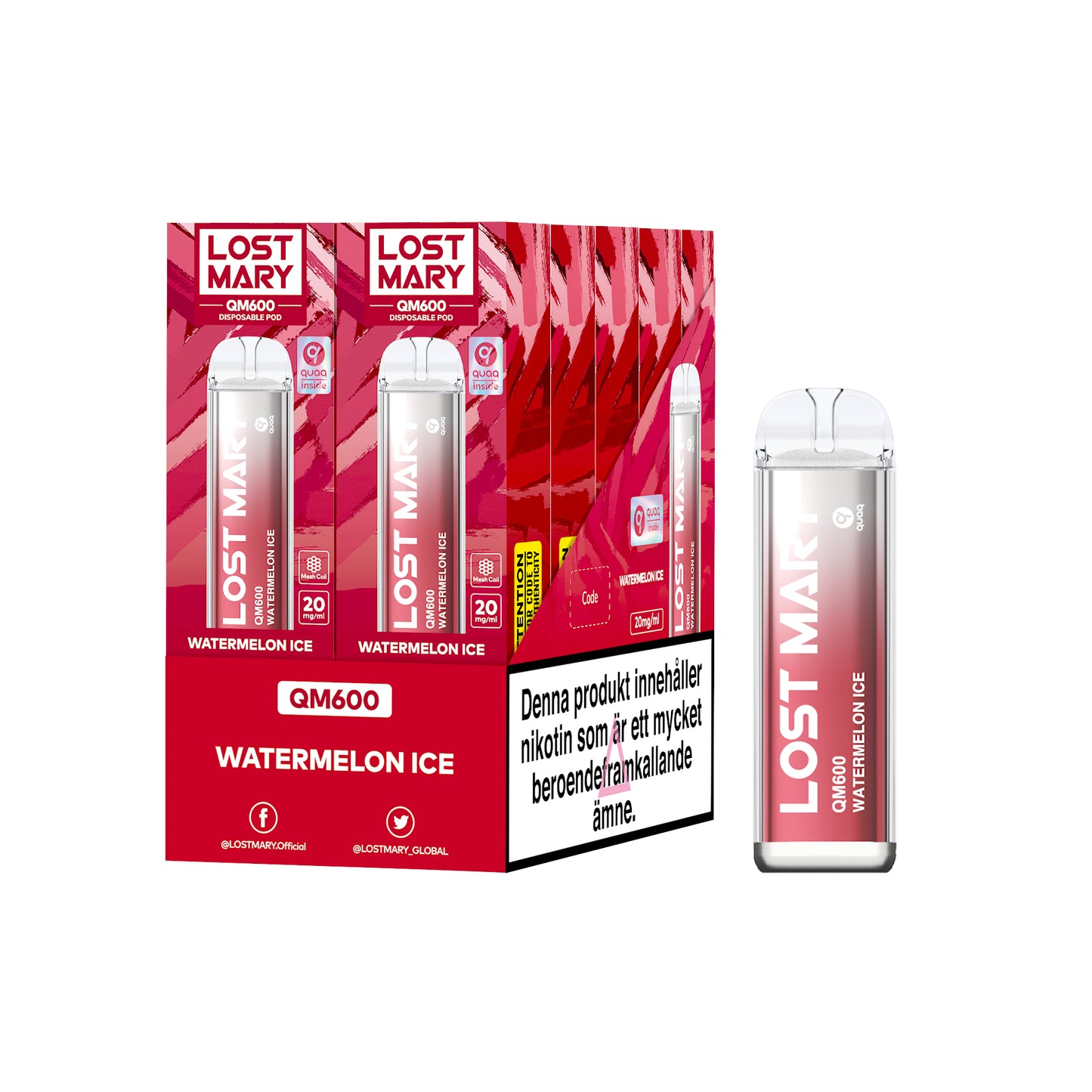 LOST MARY QM600-Watermelon Ice (10-pack)