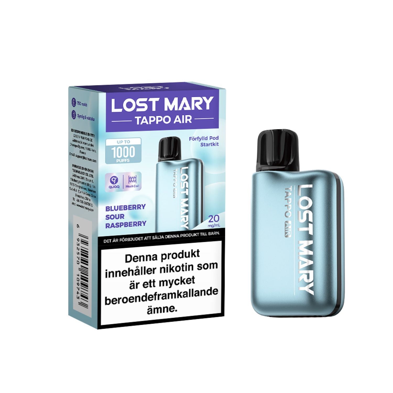 lost mary tappo blueberry sour raspberry Lost Mary Tappo Pod Kit main image 0