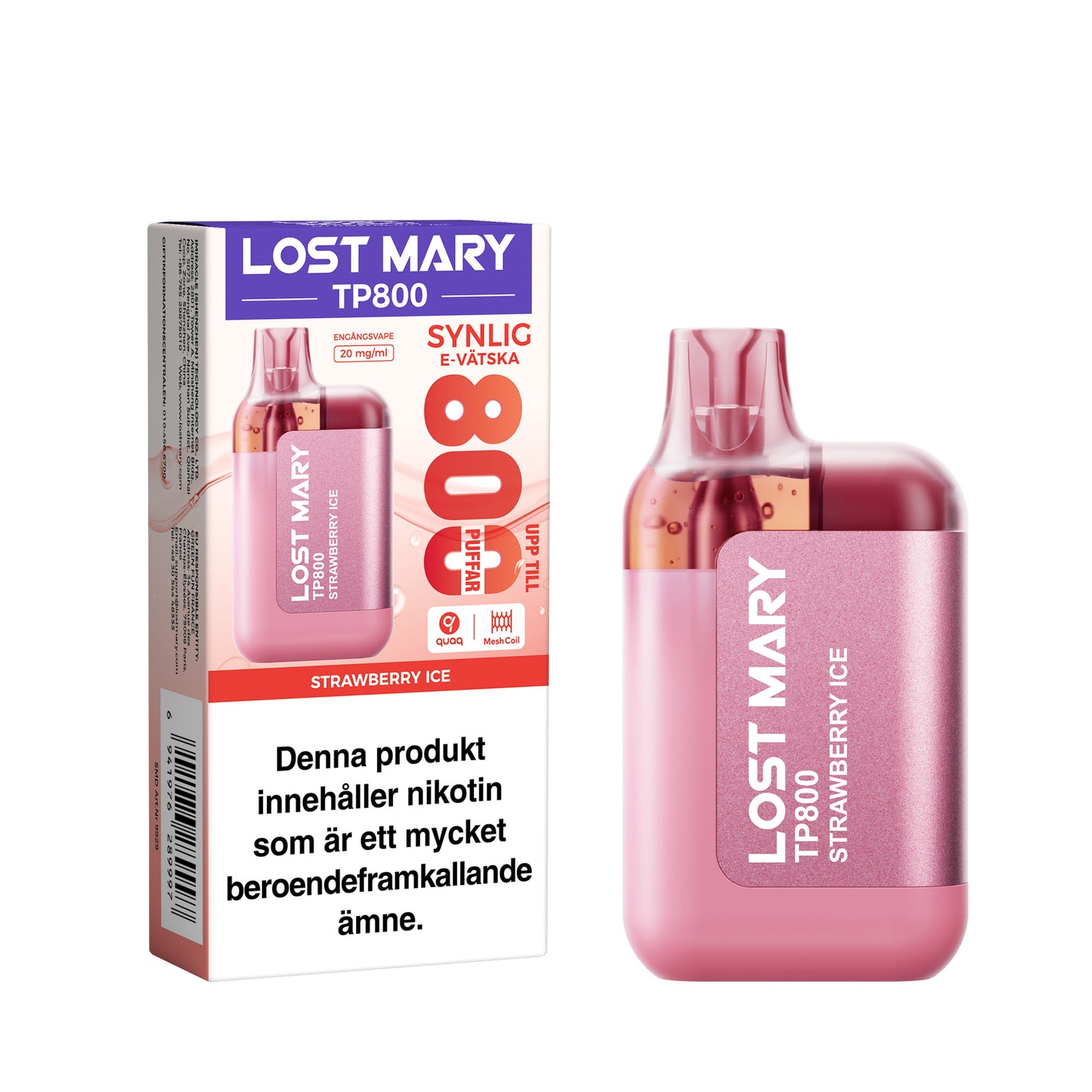Lost Mary TP800 Strawberry Ice20mg (10-pack)